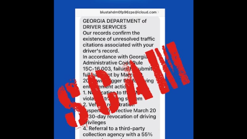 El Georgia Department of Driver Services (DDS) advierte de estafa.
