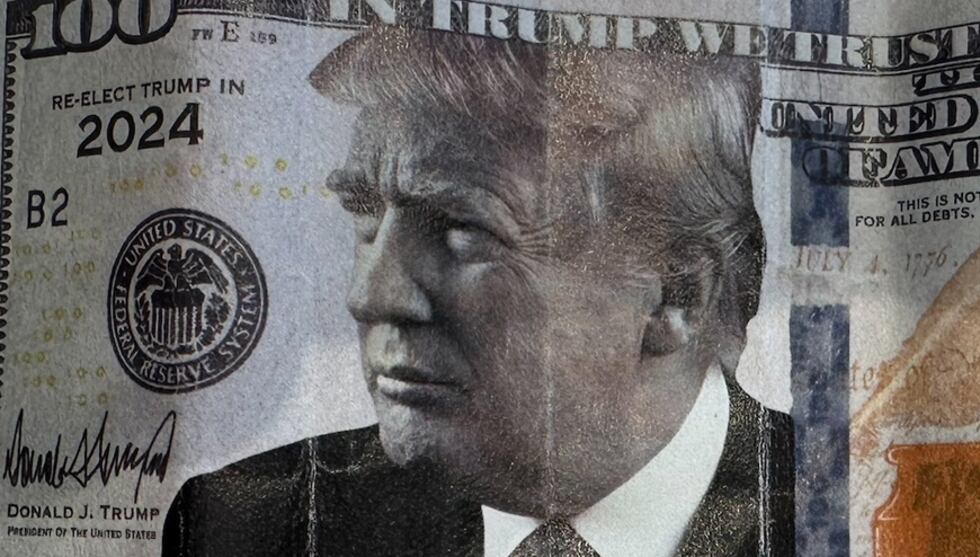 Fake $100 bills featuring President Trump