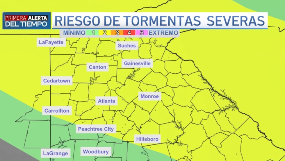 Riego de tormentas severas para este jueves.
