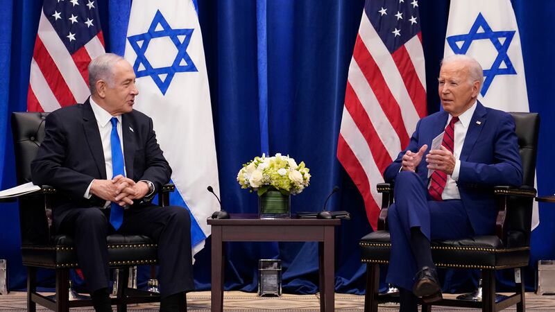 ARCHIVO - El presidente Joe Biden se reunió con el primer ministro israelí, Benjamin...