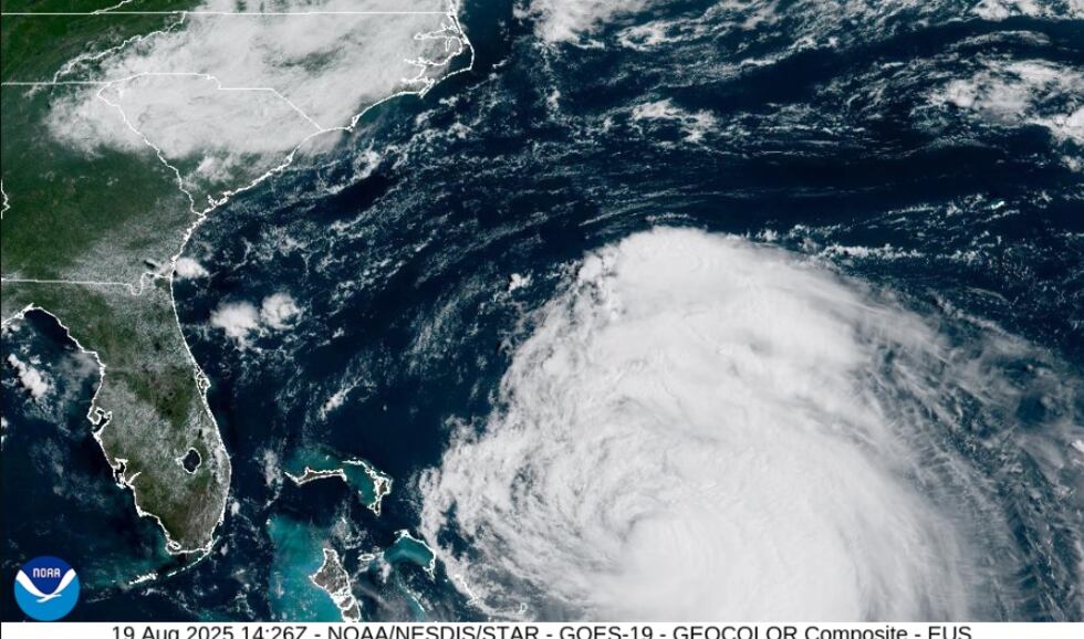 Imagen satelital de la Oficina Nacional de Administración Oceánica y Atmosférica de Estados...