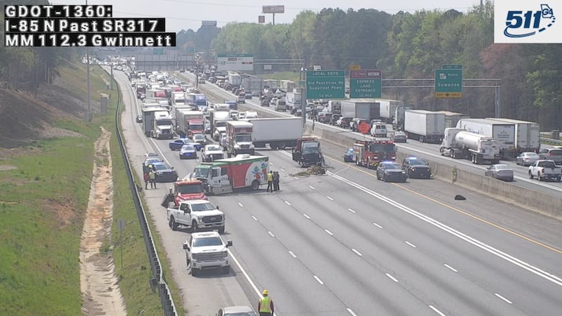 Accidente en la I-85 norte.