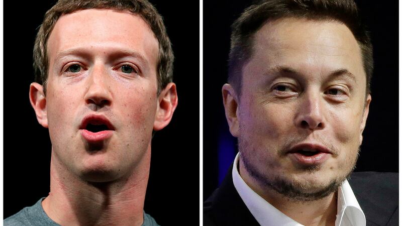 Esta combinación de imágenes de archivo muestra al director ejecutivo de Facebook, Mark...