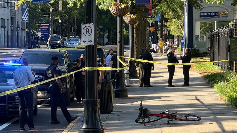 Bike reportedly used in Beltline stabbing seen surrounded by crime scene tape