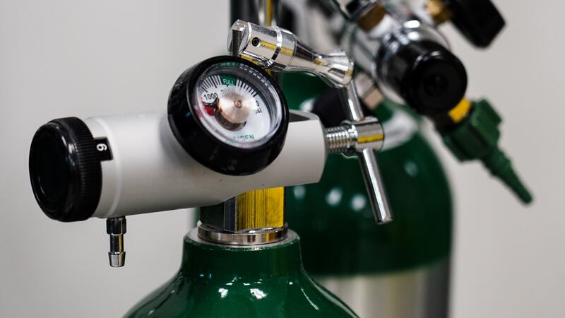 hospital oxygen tank