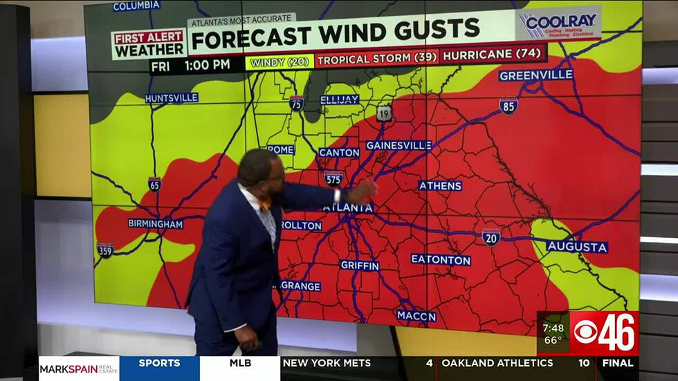 Ian expected to produce rain, gusty winds in north Georgia Friday