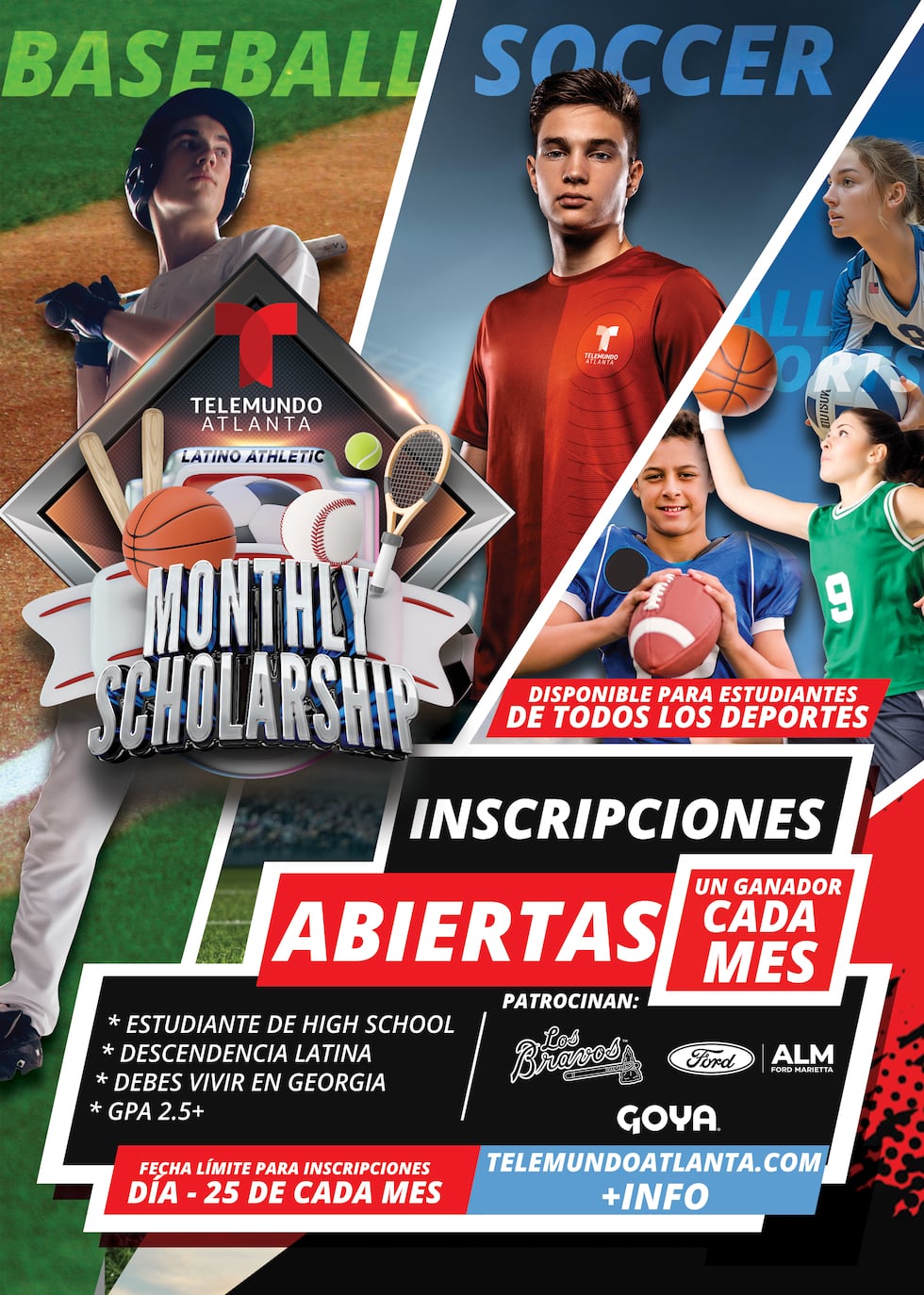 ¡La Beca Deportiva de Telemundo Atlanta regresa más grande que nunca!