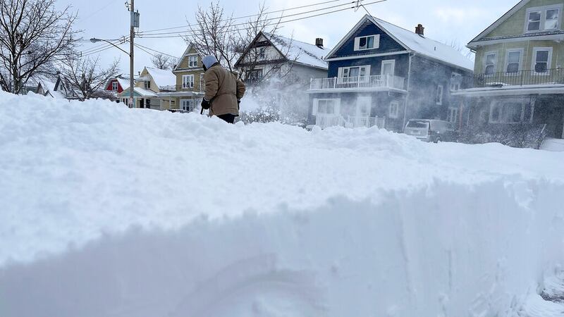 Una escena de la tormenta invernal en Buffalo, Nueva York, el 25 de diciembre de 2022. (Foto...