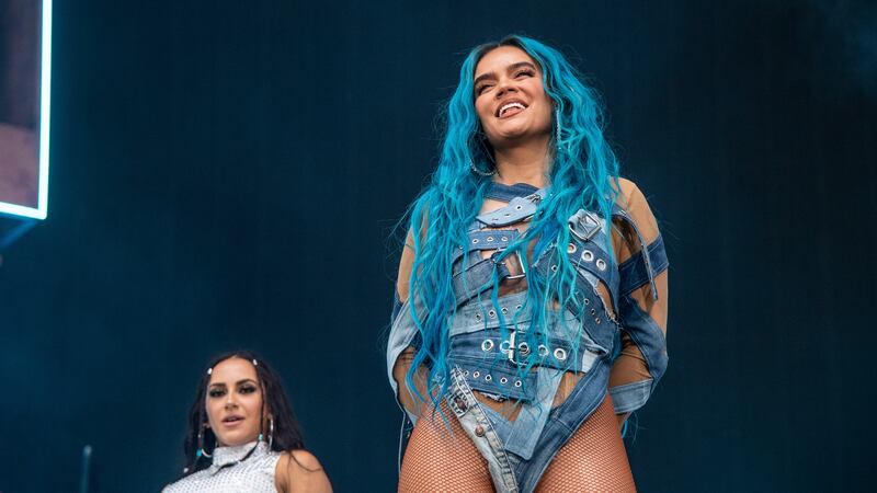 Karol G se presenta en el Festival de Música y Artes de Coachella en el Empire Polo Club el...