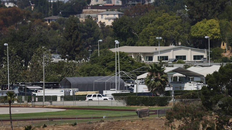 La Base de Entrenamiento Biscailuz en Los Ángeles, donde ocurrió una explosión, el 18 de julio...