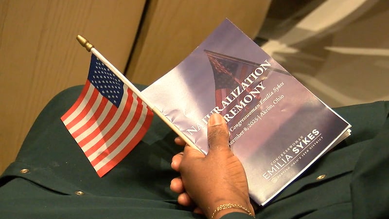 Forty-six people became U.S. citizens today during a naturalization ceremony at the Akron...