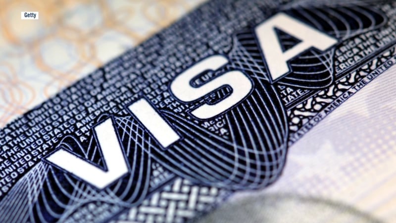 File photo of a U.S. visa