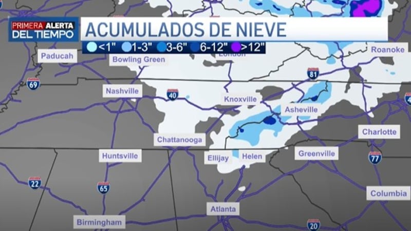 Emiten aviso de congelación y otro de tiempo invernal para partes del norte de Georgia.