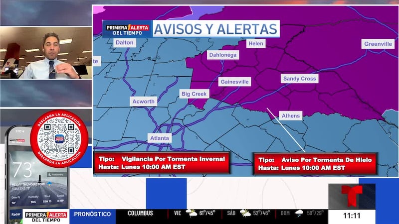 PRIMERA ALERTA DEL TIEMPO: Tormenta invernal amenaza Georgia