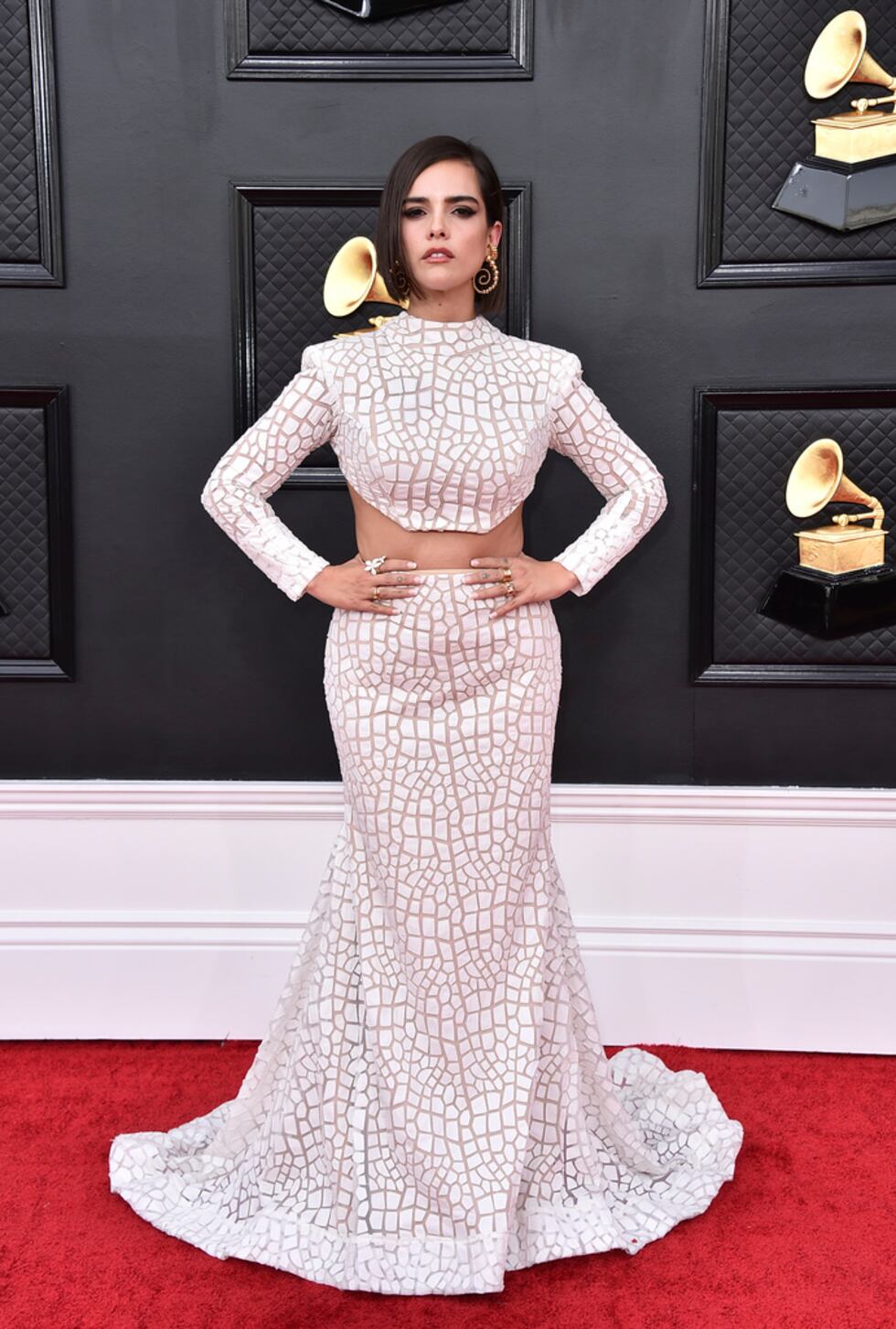ARCHIVO - Paula Arenas llega a la 64a entrega anual de los Grammy en la Arena MGM Grand Garden...