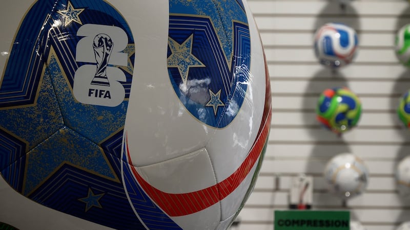 A FIFA soccer ball for sale inside Best Buy Soccer in Doraville, Ga.