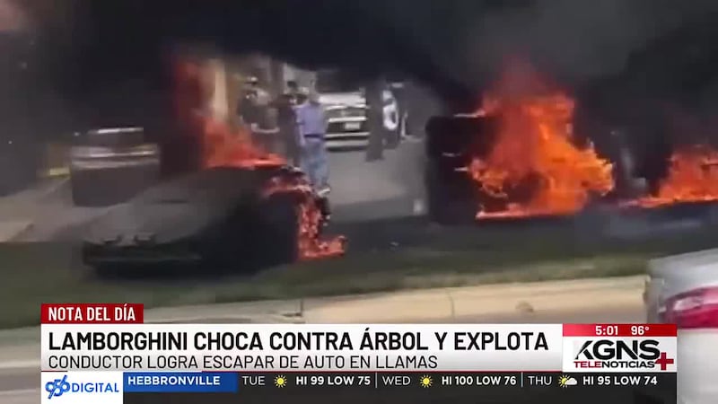 Lamborghini choca contra árbol y explota; Conductor logró escapar del auto en llamas