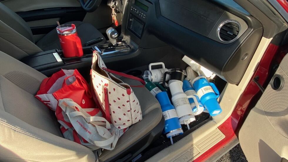 Inside the vehicle, the officer found 65 Stanley products valued at nearly $2,500.