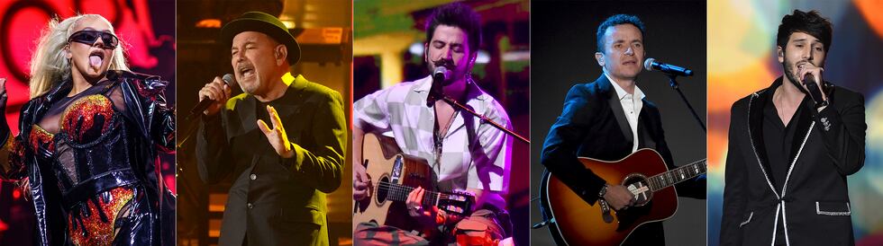 En esta combinación de fotografías los nominados al Grammy la categoría de mejor álbum pop...