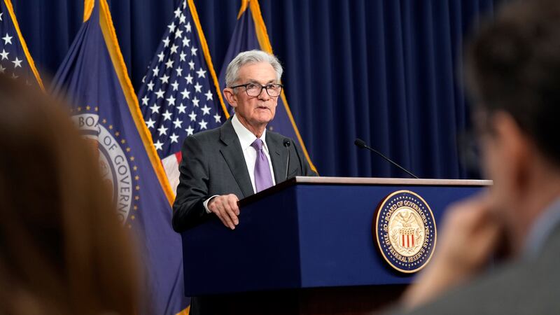 El presidente de la Reserva Federal de Estados Unidos, Jerome Powell, en conferencia de prensa...