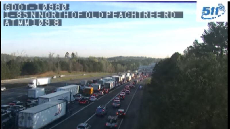 Reportan accidente en la I-85 en Gwinnett.