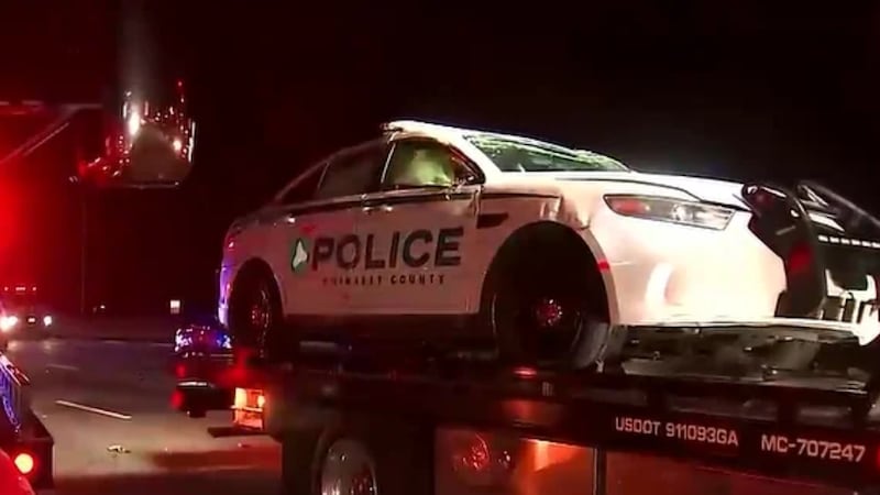 Gwinnett County police officer involved crash overnight Interstate 85.