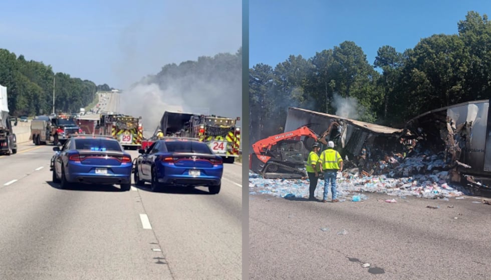 I-85 tractor-trailer fire in Gwinnett County