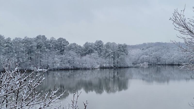 Foto de archivo de nieve en el norte de Georgia.