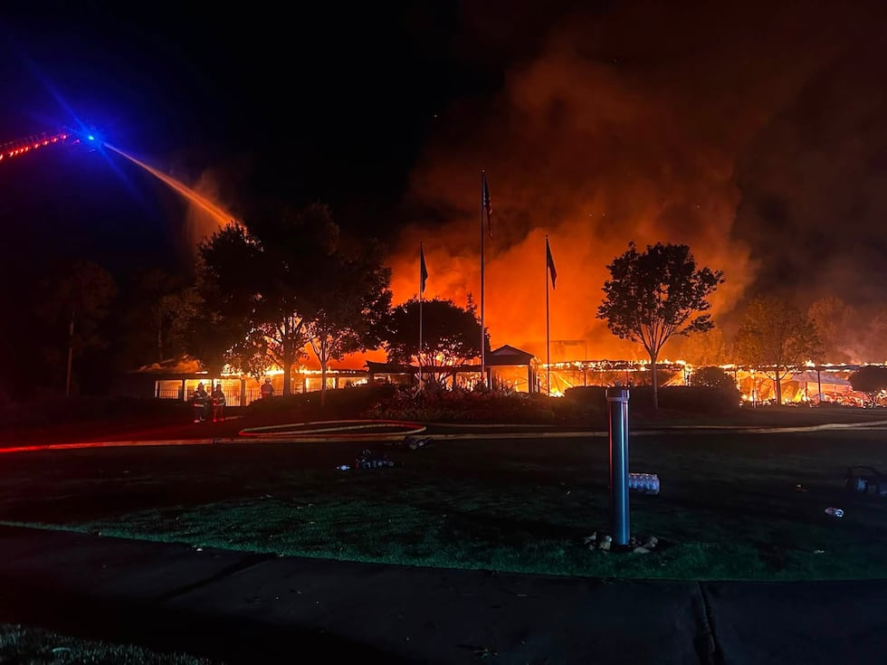 Fire around Lake Oconee