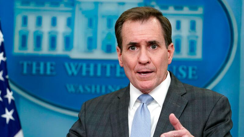 El vocero del Consejo de Seguridad Nacional, John Kirby, en la sesión informativa diaria en la...