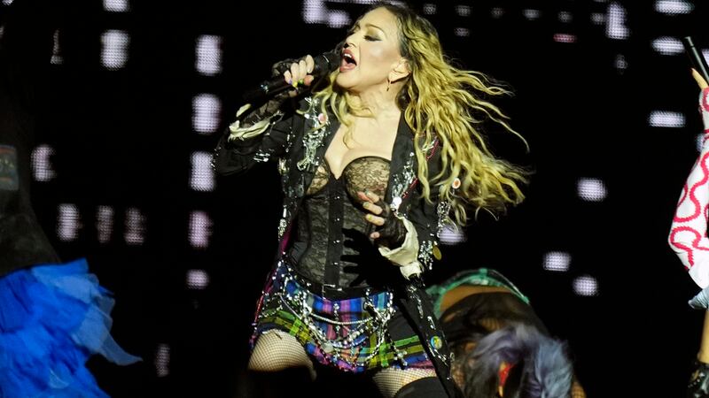 Madonna, durante el último concierto de su gira The Celebration Tour, en la playa de...