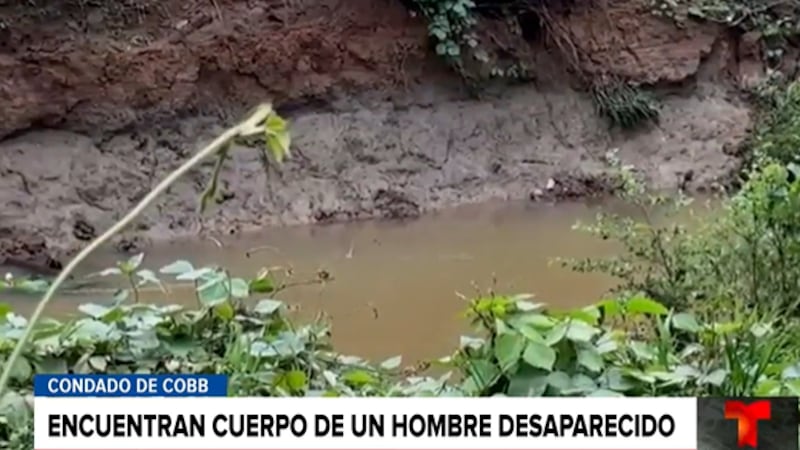 Encuentran el cuerpo de un hispano desaparecido en arroyo en Cobb.