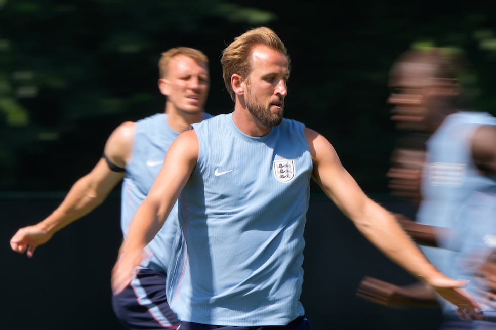 Harry Kane durante un entrenamiento de Inglaterra en el Mundial, el martes 30 de junio de...