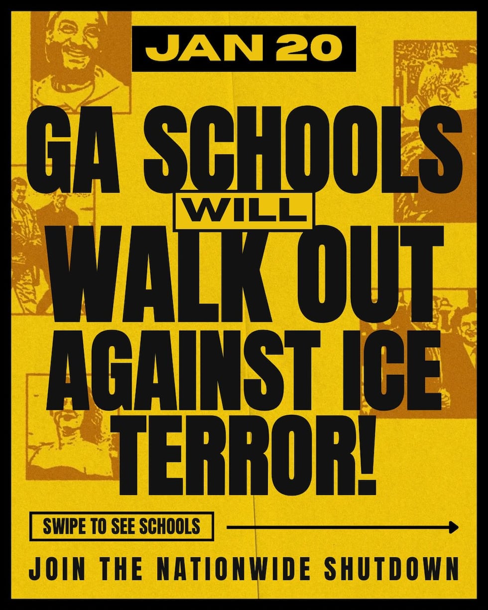 Estudiantes de Georgia se suman a protestas nacional contra ICE.