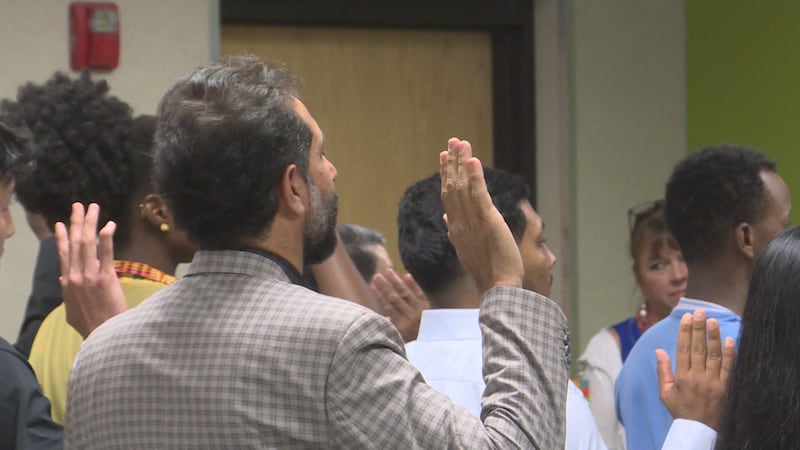 Thursday marked the first time a Naturalization Ceremony was held in a library, in Nebraska...