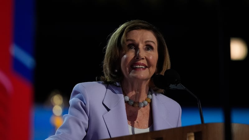 Rep. Nancy Pelosi, D-Calif., speaks during the Democratic National Convention Wednesday, Aug....