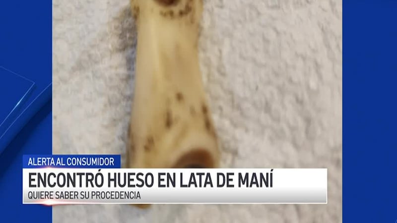 Encontró un hueso en una lata de maní