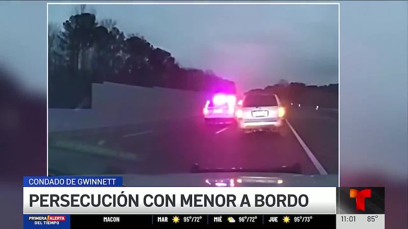 Dramática persecución en Gwinnett con un menor a bordo