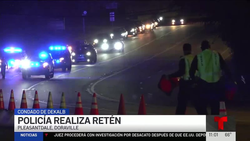 La policía de Dekalb realizó un retén el miércoles por la noche sobre Pleasantdale en Doraville