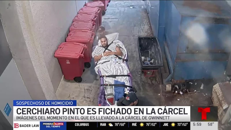 Cerchiaro Pinto fue llevado en una camilla a la cárcel de Gwinnett tras ser dado de alta del...